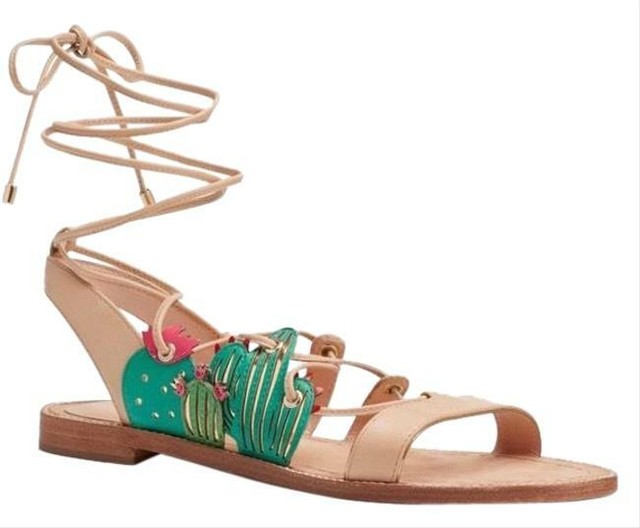 Kate Spade NY Salinas Tan Cactus Wrap Gladiator Leather Sandal 6.5 NIB