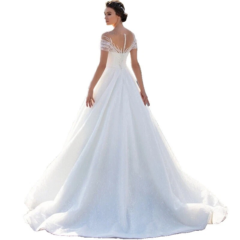 Vestidos de Novia de Encaje Lentejuelas Marrón