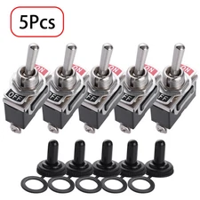 5X Toggle SWITCH ON/OFF Heavy Duty 15A 250V SPST 2 Terminal Car Boat* Waterproof