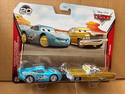 Disney Cars Diecast - Bling Bling Lightning McQueen & Tex Dinoco 20th Anniversary