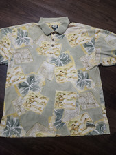 Tommy Bahama Polo Shirt Mens XL Floral Tropical Beach Cruise Aloha