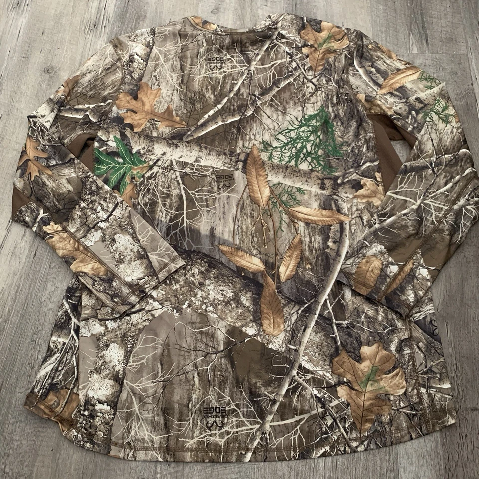 Realtree Edge Camo T-Shirt Mens XL Scent Control Long Sleeve Shirt Hunting Soft - Image 4 of 4