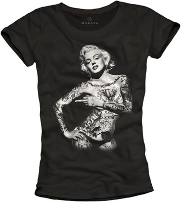 MAKAYA Marilyn Tattoo T-Shirt Für Frauen