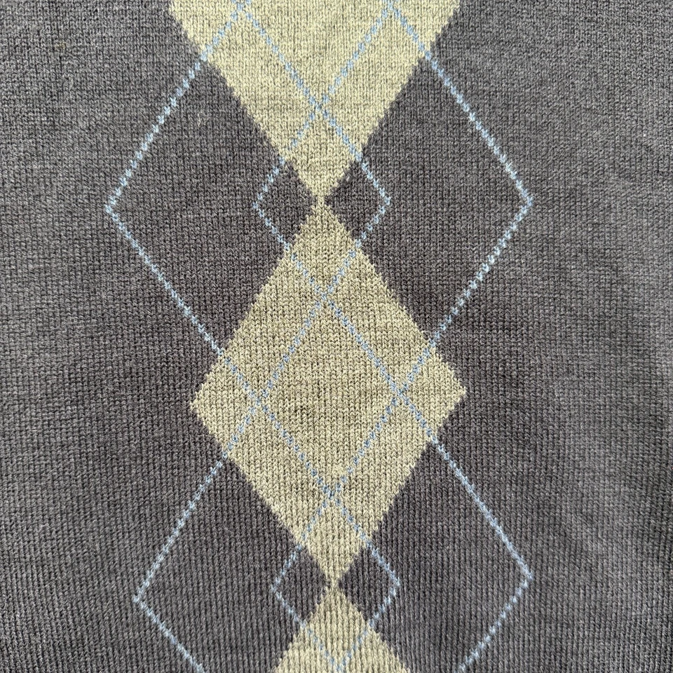 Chaleco Suéter Vintage Dockers Para Hombres Argyle Cuello en V Azul Marino - Talla XL Suéter de Golf Foto 3 de 4