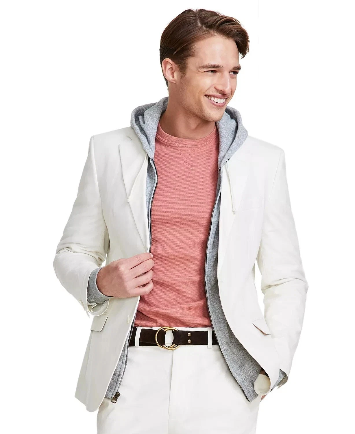 Nautica Mens Modern fit Cotton Suit Jacket Blazer 36 R White Solid Stretch