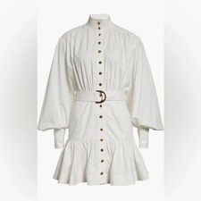 AUTH Zimmermann Belted Long Sleeve Cotton Utility Minidress Size 2 AU/8 US
