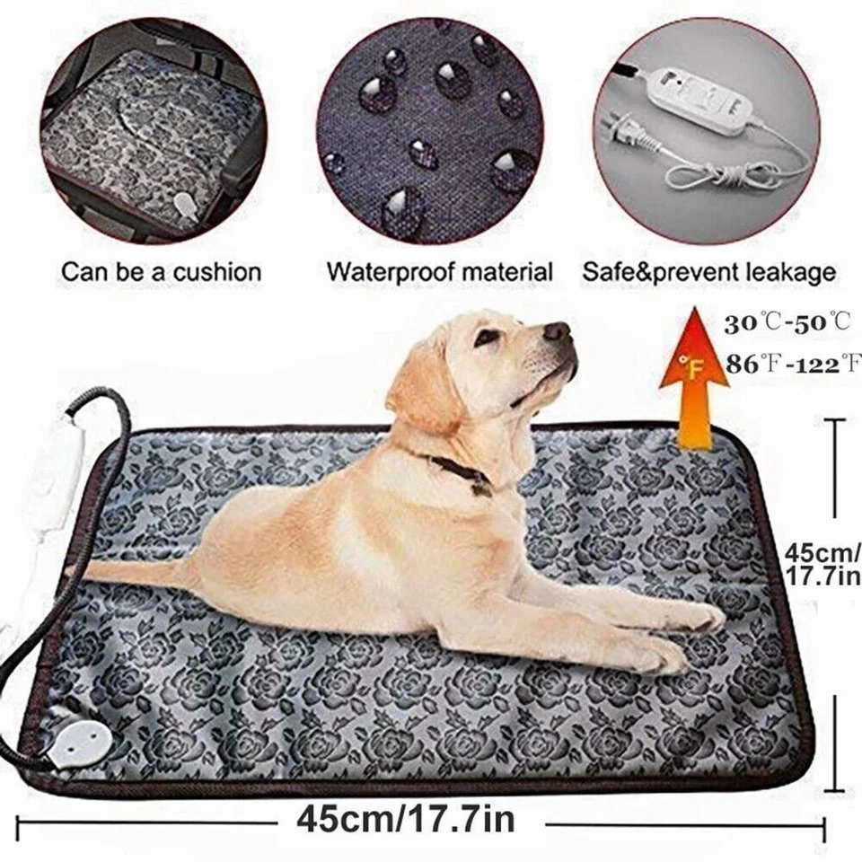 Electric Pet Heating Pad for Dogs & Cats, Indoor Warmer Bed Mat, 5 Sizes - Image 3 of 4