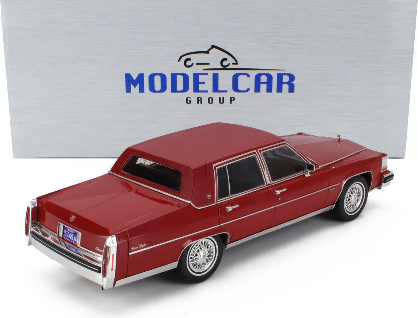 1982 Cadillac Fleetwood Brougham Dark Red in 1:18 scale by MCG