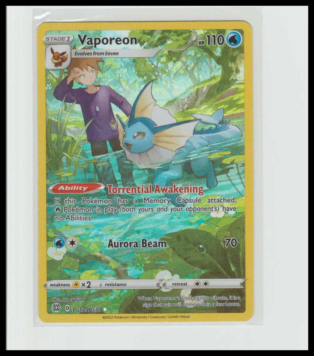 SWSH09: Brilliant Stars Trainer Gallery #TG02/TG30 Vaporeon NM Pokemon Card