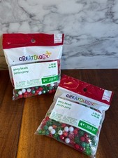 New Creatology Set of 2 Red White Green Pony Beads 200x2 400 Total