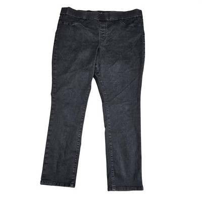 Gloria Vanderbilt Slimming Jegging Jeans Womens 18 Charcoal Pull On Stretch