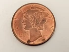 MERCURY DIME COPPER MEDALLION - GOLDEN STATE - 1 OZ. COPPER