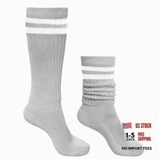 phnydreg Slouch Socks Striped Slouch Scrunch Socks for Women Standard Gray