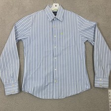 Abercrombie Fitch Muscle Fit Shirt Mens Large Blue White Stripe Button Front Cot