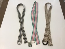 VTG Lot Of 3 LL Bean  Eddie Bauer Double D Ring Belts Made in USA 41-44 inches