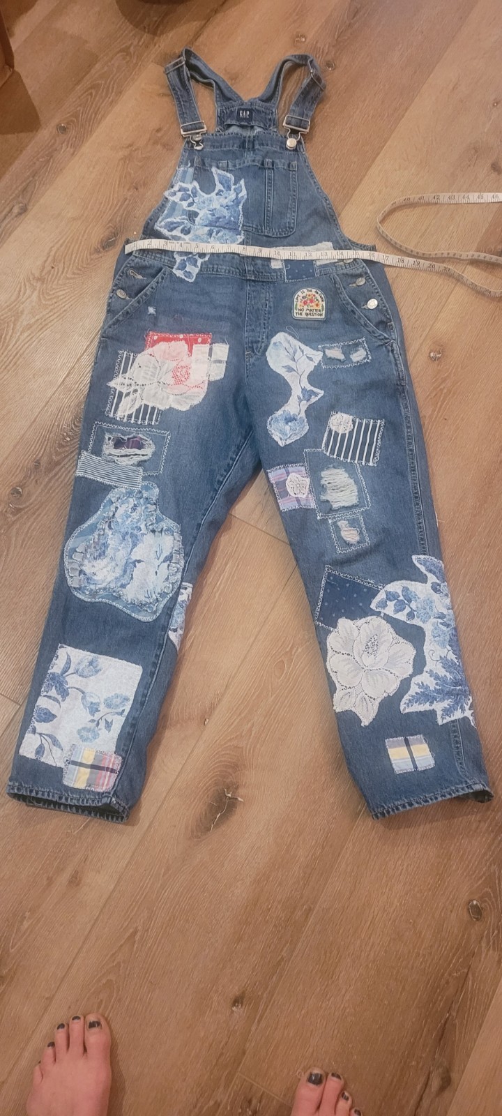 Custom Hand-Crafted Patchwork Overalls Gap-small … - image 11