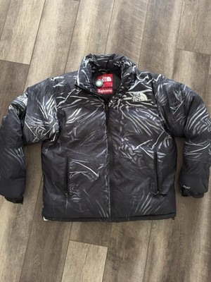 2023 Supreme x The North Face Printed Nuptse Jacket 'Black' Size Large