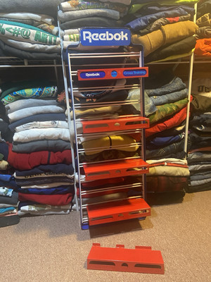 Vintage 1990s Reebok Shoe Display Metal Slat Shelf Store Fixture