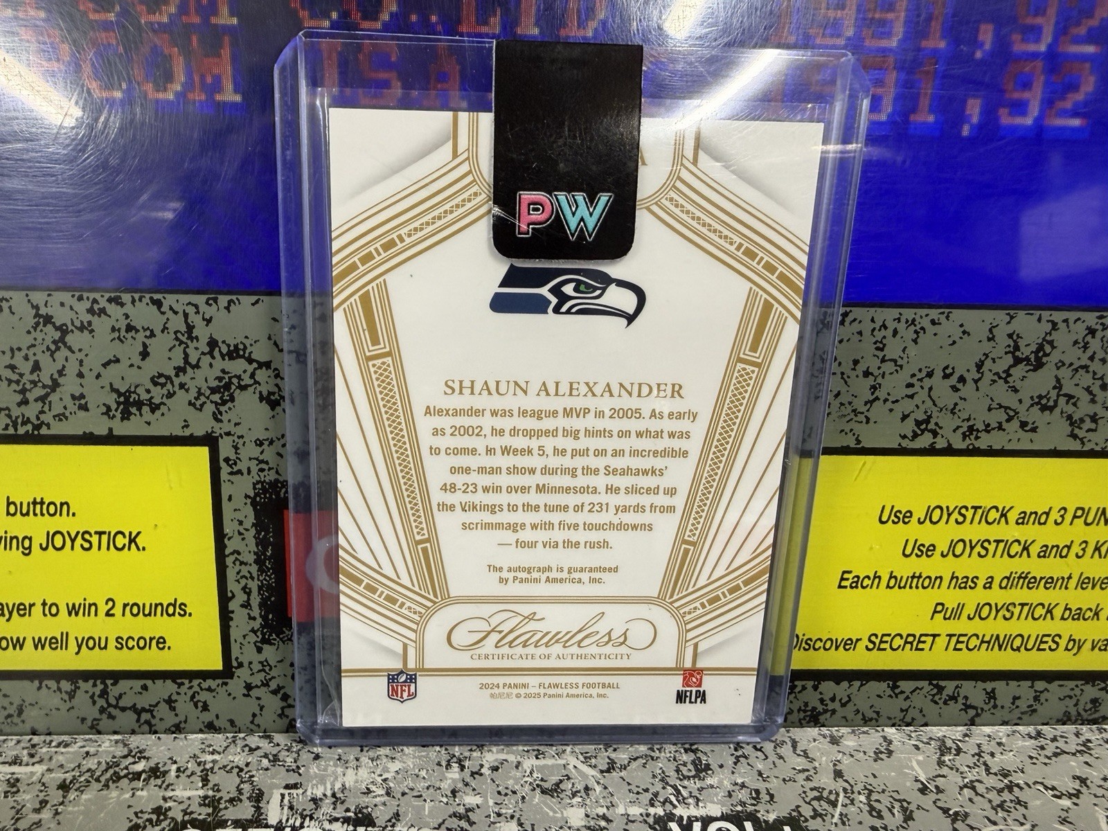 2024 Panini Flawless Shaun Alexander Seahawks 5 TDs vs. Minnesota /5 Signed Auto view 5