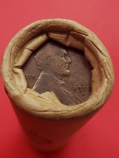 1915-S LINCOLN WHEAT CENT 1913-D LINCOLN WHEAT PENNY COIN ROLL FINERS BANKROLLED