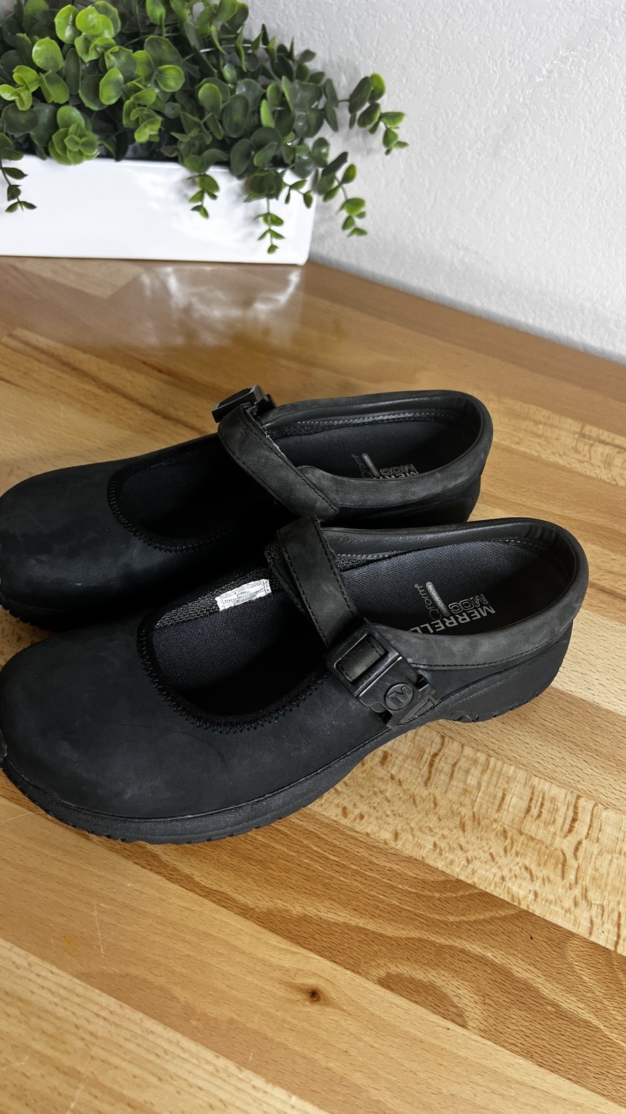 Scarpe Merrell Donna Taglia 7.5 Encore Pelle MOC Espresso Mary Jane Mules Nero