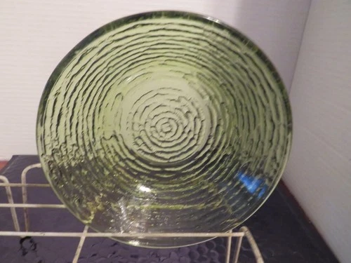 VTG Anchor Hocking Soreno Avocado Green Salad Bowls - Set of 8- Textured Glass