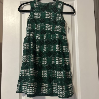 New Marni Kids Bird Print Green Dress Size 8 Italy