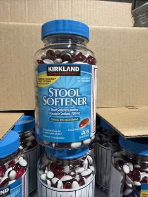 2 For 1!! Kirkland Signature 100mg Stool Softener Docusate Sodium - 400 Softgels