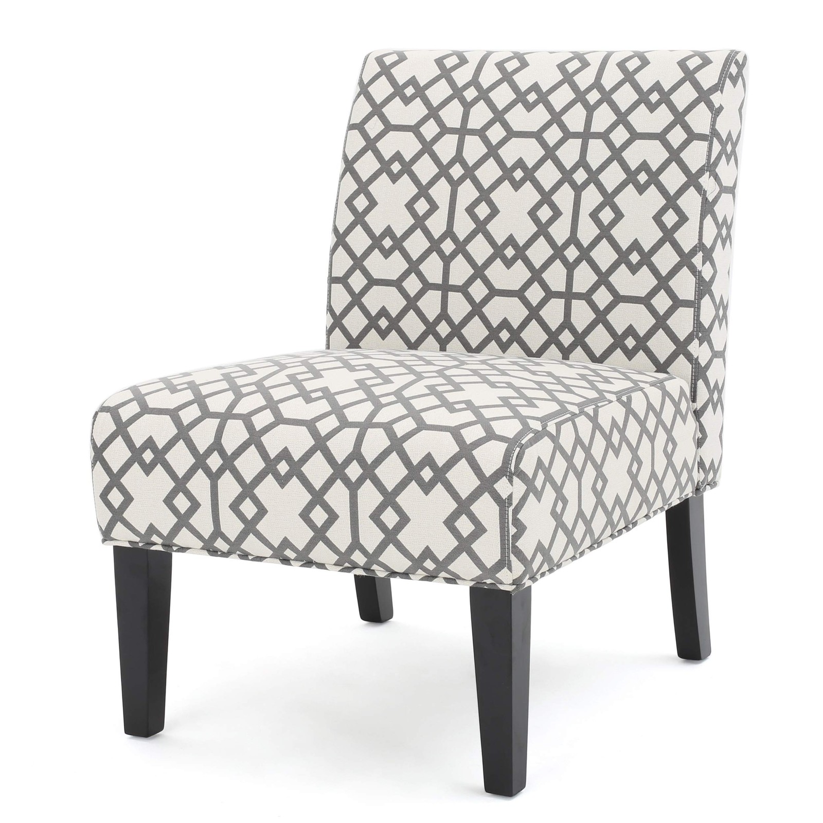 Christopher Knight Home Kassi Fabric Accent Chair, Grey Geometric Patterned