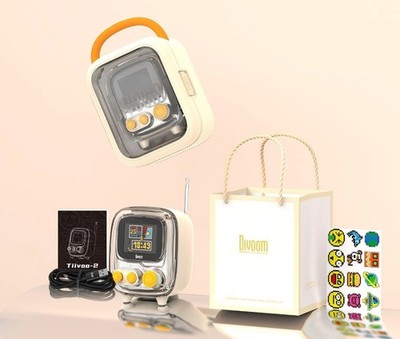 Divoom Tiivoo 2 FM Radio Bluetooth Speaker w Alarm Clock Pixel Art Retro Games 