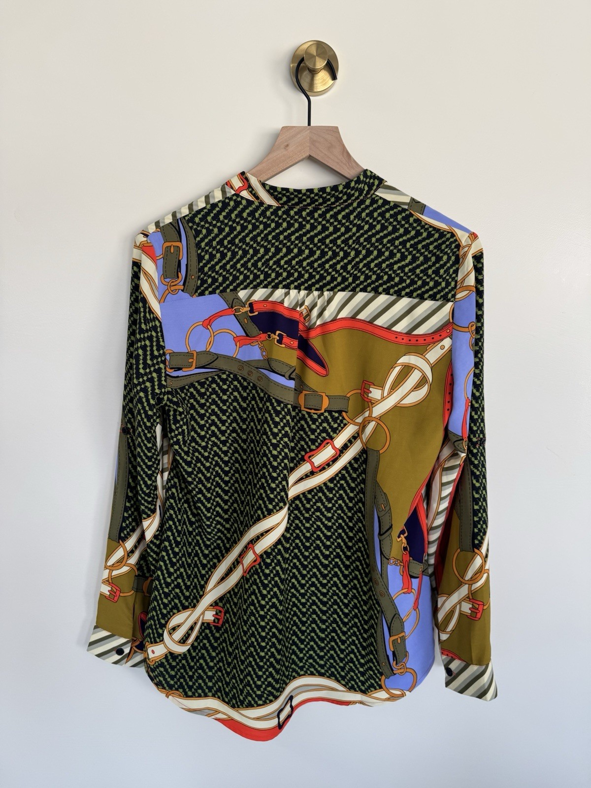 Lior Multicolor Geometric Button Front Blouse S L… - image 4