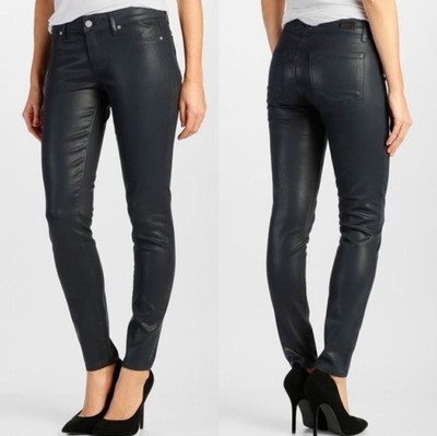 Paige  Verdugo  Deep Lagoon Silk Coated JeansSize 27 