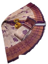 Women's Banarasi Soft Silk Saree Pure Silk with Unstitched Blouse Piece