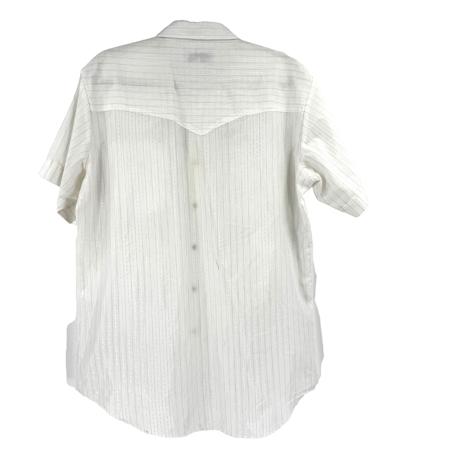 Camisa Prior Western Pearl Snap Para Hombre Grande Blanca Vaquero Landman Rockabilly EE. UU. Foto 2 de 4