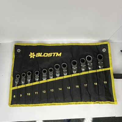 BLOSTM Flexibler Ratschenschlüssel-Satz - 12-tlg. Kombischlüssel-Satz 8-19 mm 180°