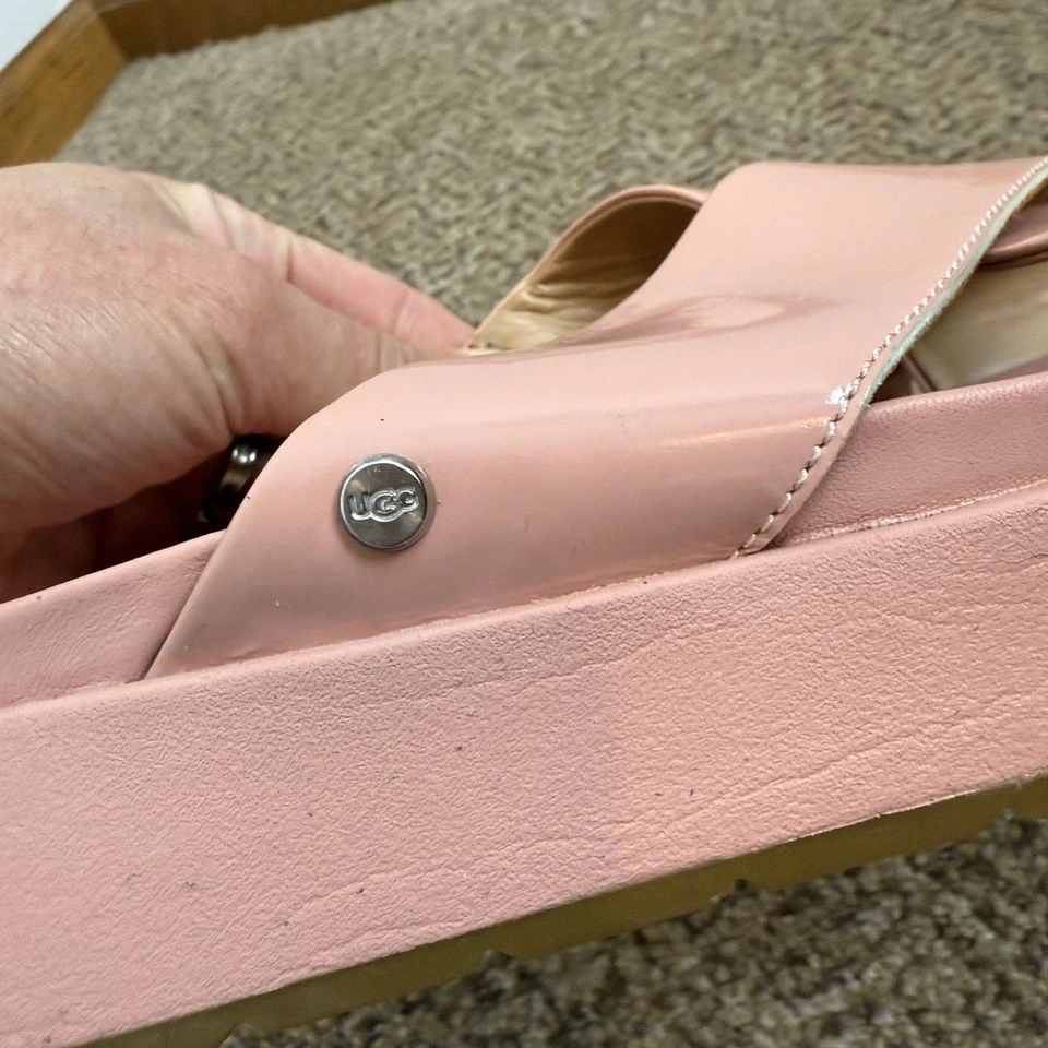 Sandalias de plataforma Ugg Emily Cossband charol rosa puesta de sol para mujer 11 Foto 2 de 4