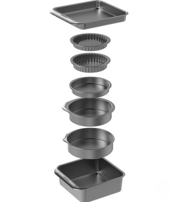 MasterClass Smart Space Backformen-Set 7-teilig antihaftbeschichtet und stapelbar