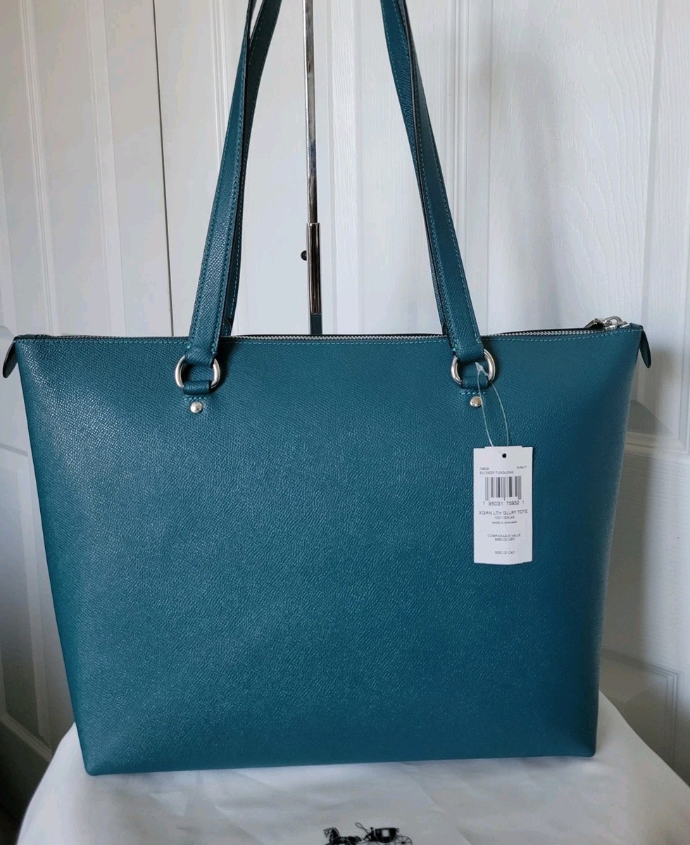 Coach Large Gallery Tote Crossgrain Black / Gold Leather