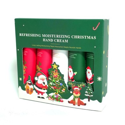 1 Set 5PCS Christmas-themed Smooth And Delicate Hand Cream Moisturizing Xmas