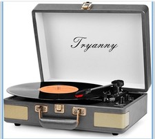 Record Player 3 Speed Bluetooth Portable Suitcase Vinyl Player with Built-In Spe