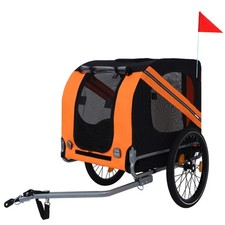 Large Folding Bike Trailer for Dogs 66LB Capacity All-Terrain Pet Carrier