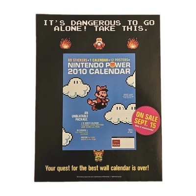 Nintendo Power Original Print Ad For 2010 Calendar - 8'' X 10'' 