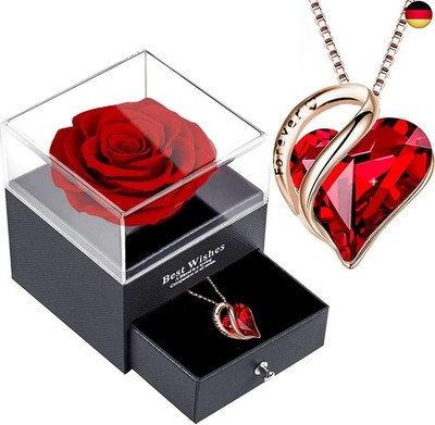 Ewige Rose Box, Eternal Rose für Freundin,Infinity Rosen für Damen,Immer Echte R