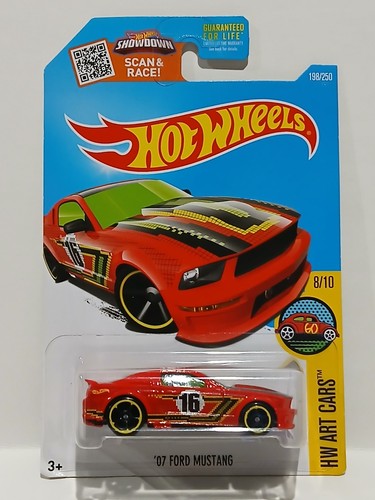 Hot Wheels Art Cars 07 Ford Mustang #198/250 Red 2016 1:64 Scale - Picture 2 of 7