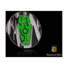 Barone dei Dadi Marcatori Obiettivo Bara Verde 40mm Obiettivo Moneta Nuova