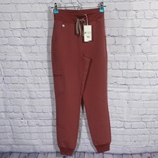 Figs Womens Zamora High Waisted Scrub Pant Red Burgundy Size XXS NWT Medical