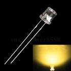200X 5mm Flat top Warm White Led Wide Angle Flat Head Light lamp Free Shipping