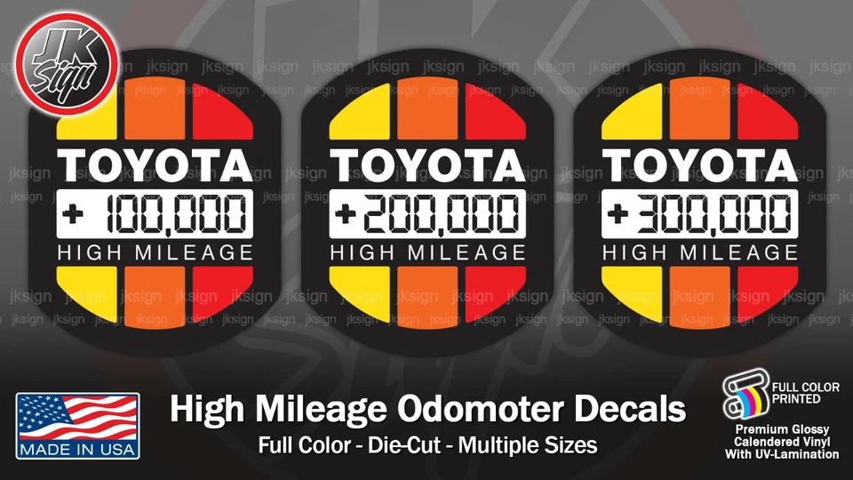 Calcomanía adhesiva troquelada vintage de alto kilometraje para TOYOTA FJ CRUISER 4Runner TACOMA Foto 2 de 2