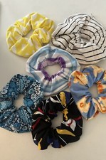 Set of 6 Hair Scrunchies Hair Tie Hairband Scrunchie Workout Floral Stripe Boho
