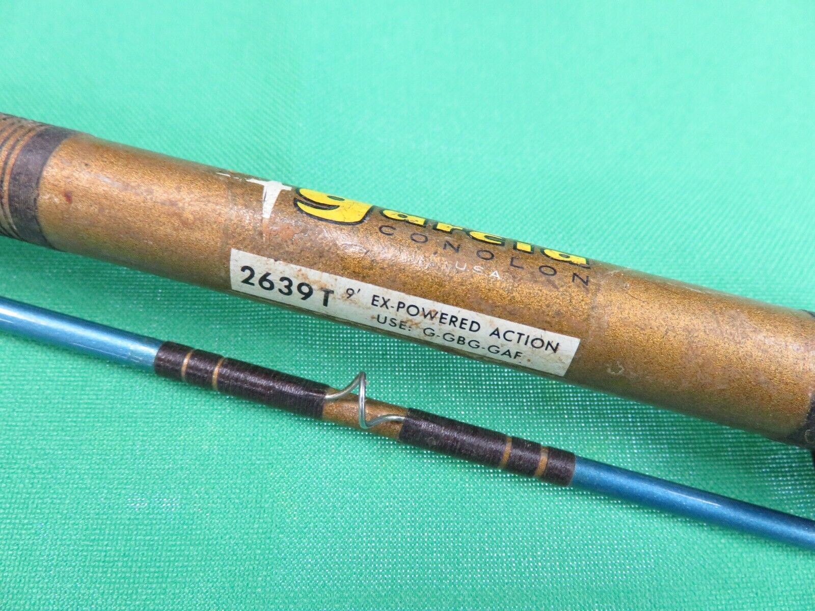 Vintage Garcia Conolon 9' Ex-Powered Action Fly Fishing rod 2 piece Blue  108